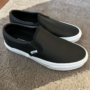 VANS - Black Perf Leather - men’s size 6, women’s size 7.5 - worn once